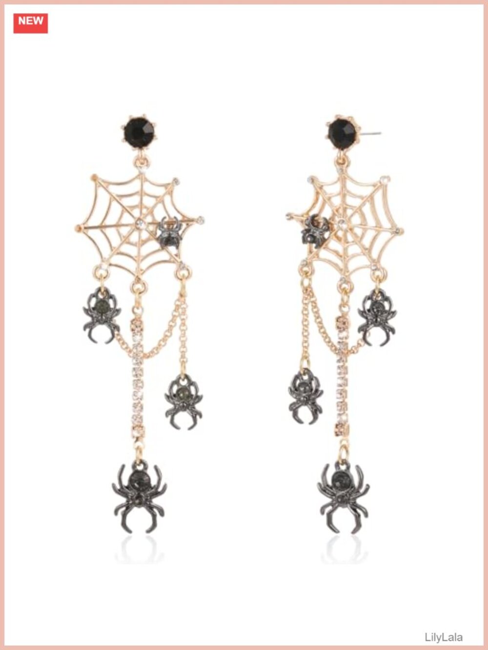 Spider Web Skeleton Skull Gothic Dangle Earrings Halloween Costume Jewelry